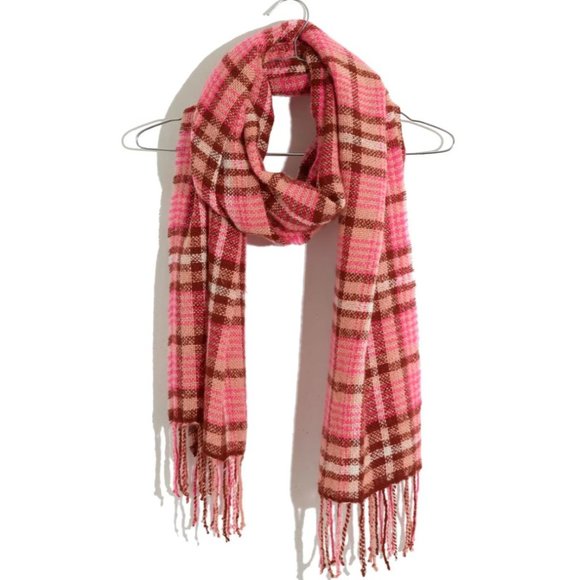 Madewell Accessories - Madewell Gauzy Soft Azalea Plaid Cozy Scarf